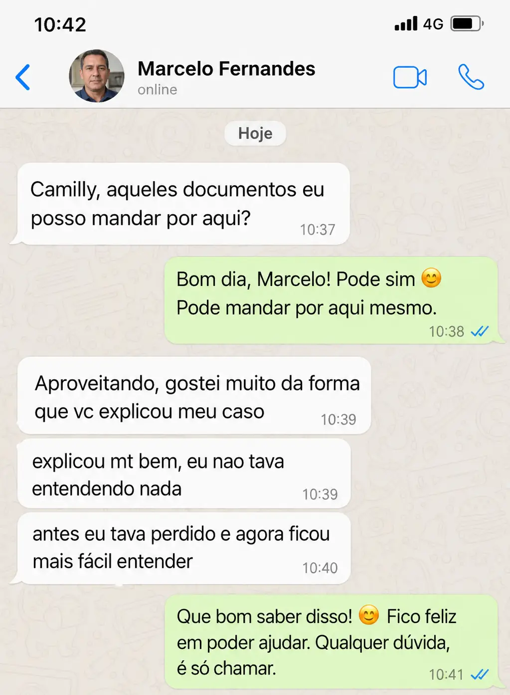 Conversa de cliente no WhatsApp 01